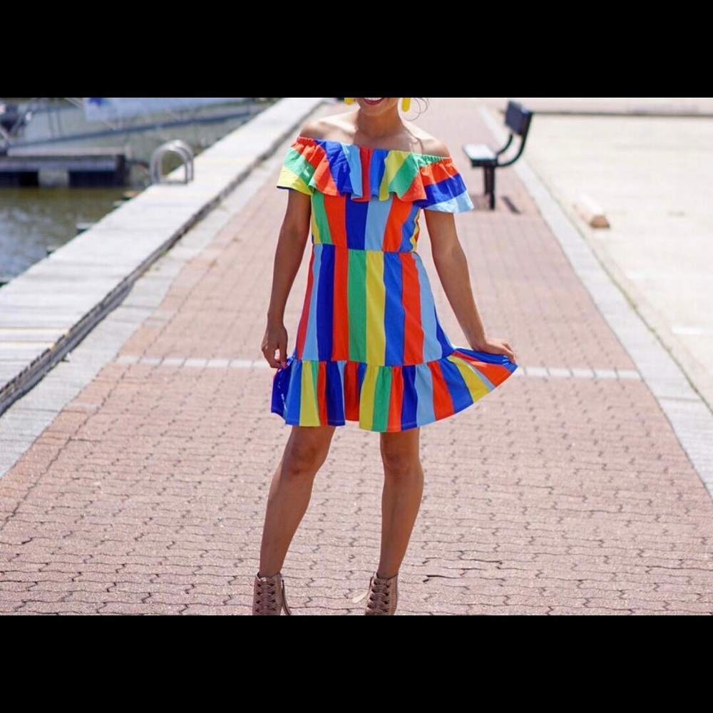 Multi color dress.